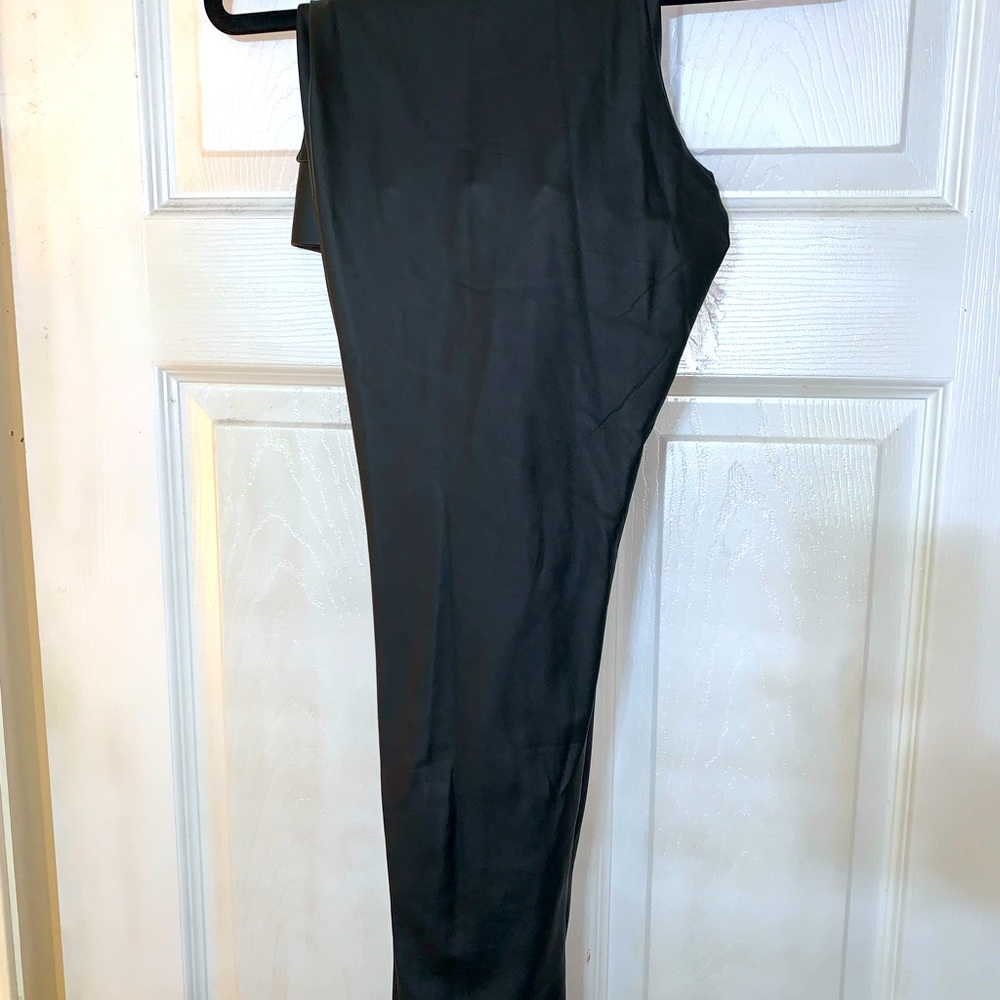 Faux Leather Slashed lace underlay legging